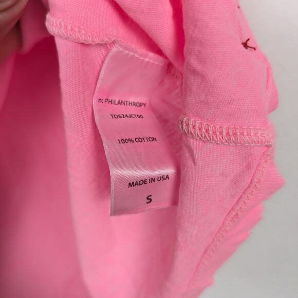 NWT n:Philanthropy Neon Pink Pepper V-Neck Tank Top Size S - Picture 7 of 9